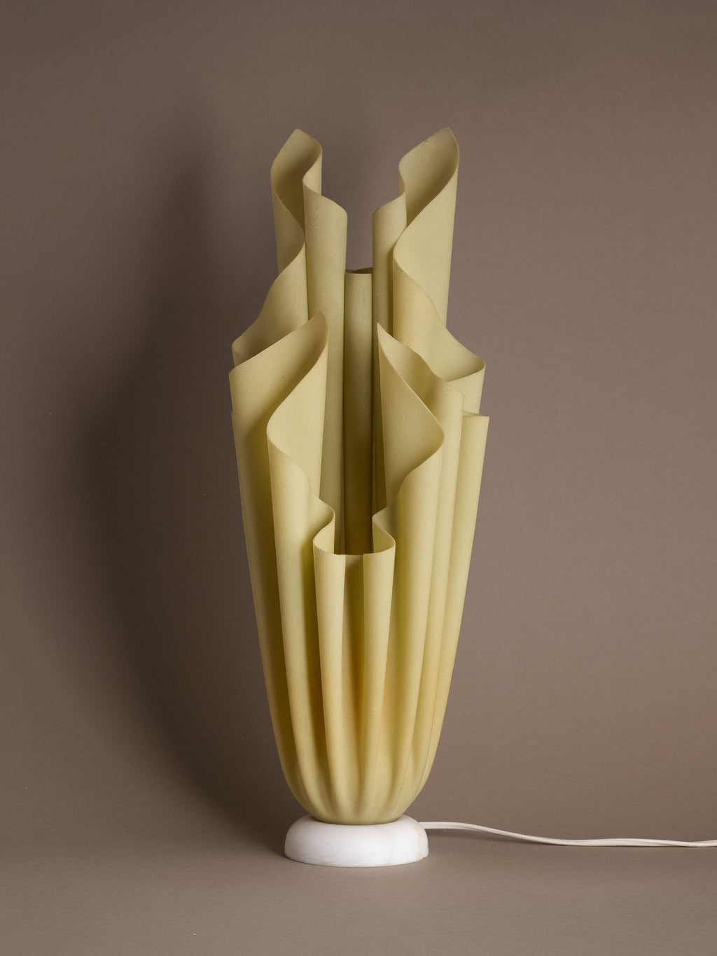 Front view of Georgia Jacob Athena table lamp with marble base and original wiring, 1970s France