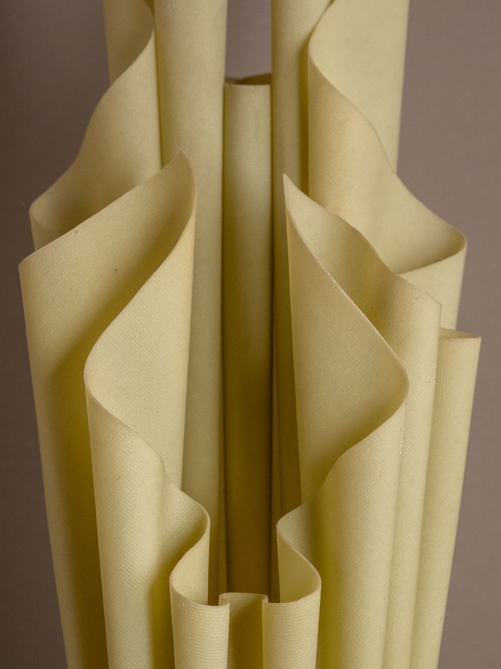 Close-up of folded resin shade on Georgia Jacob Athena table lamp, France, 1970s.