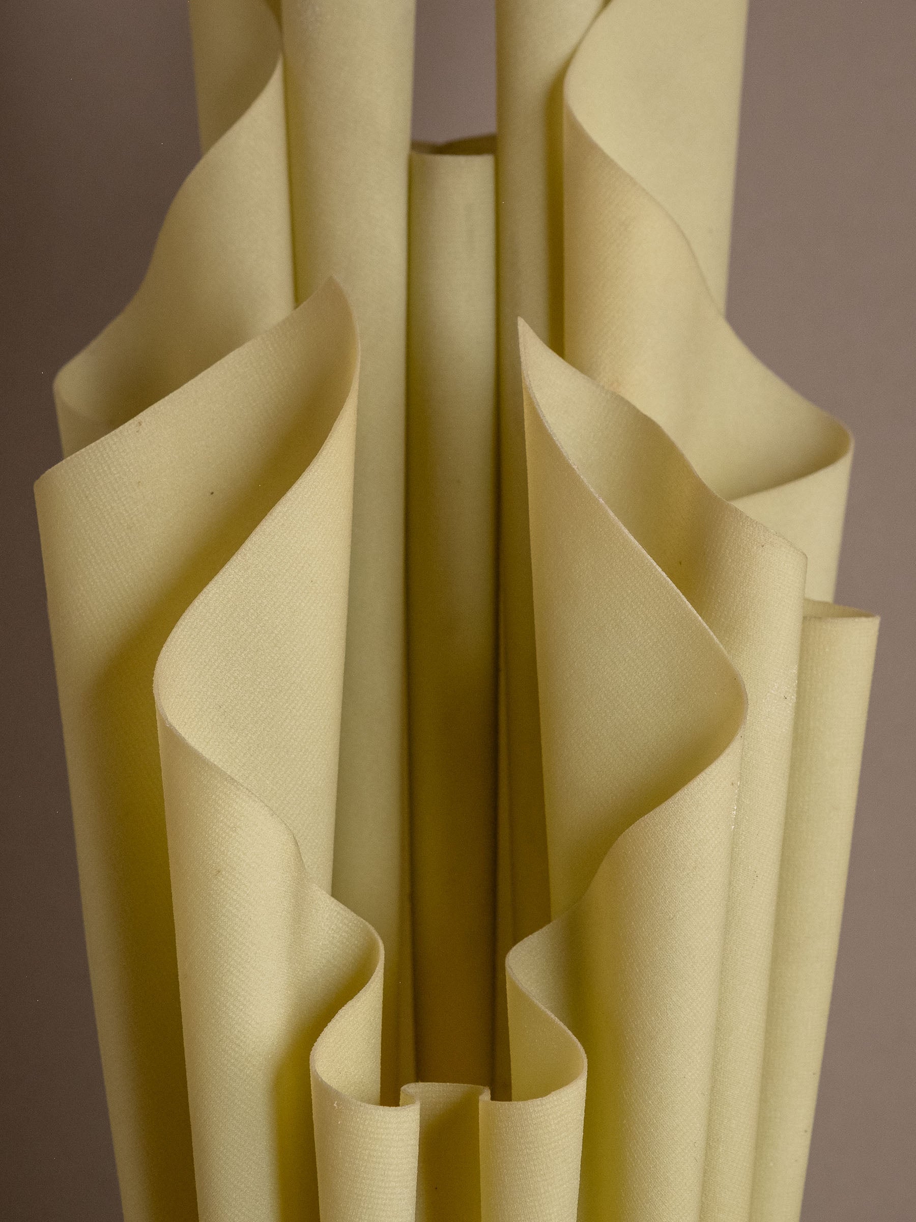 Close-up of folded resin shade on Georgia Jacob Athena table lamp, France, 1970s.