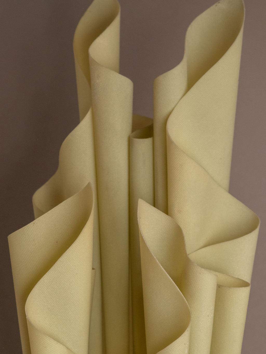 Close-up of sculptural folded resin panels on Georgia Jacob Athena table lamp
