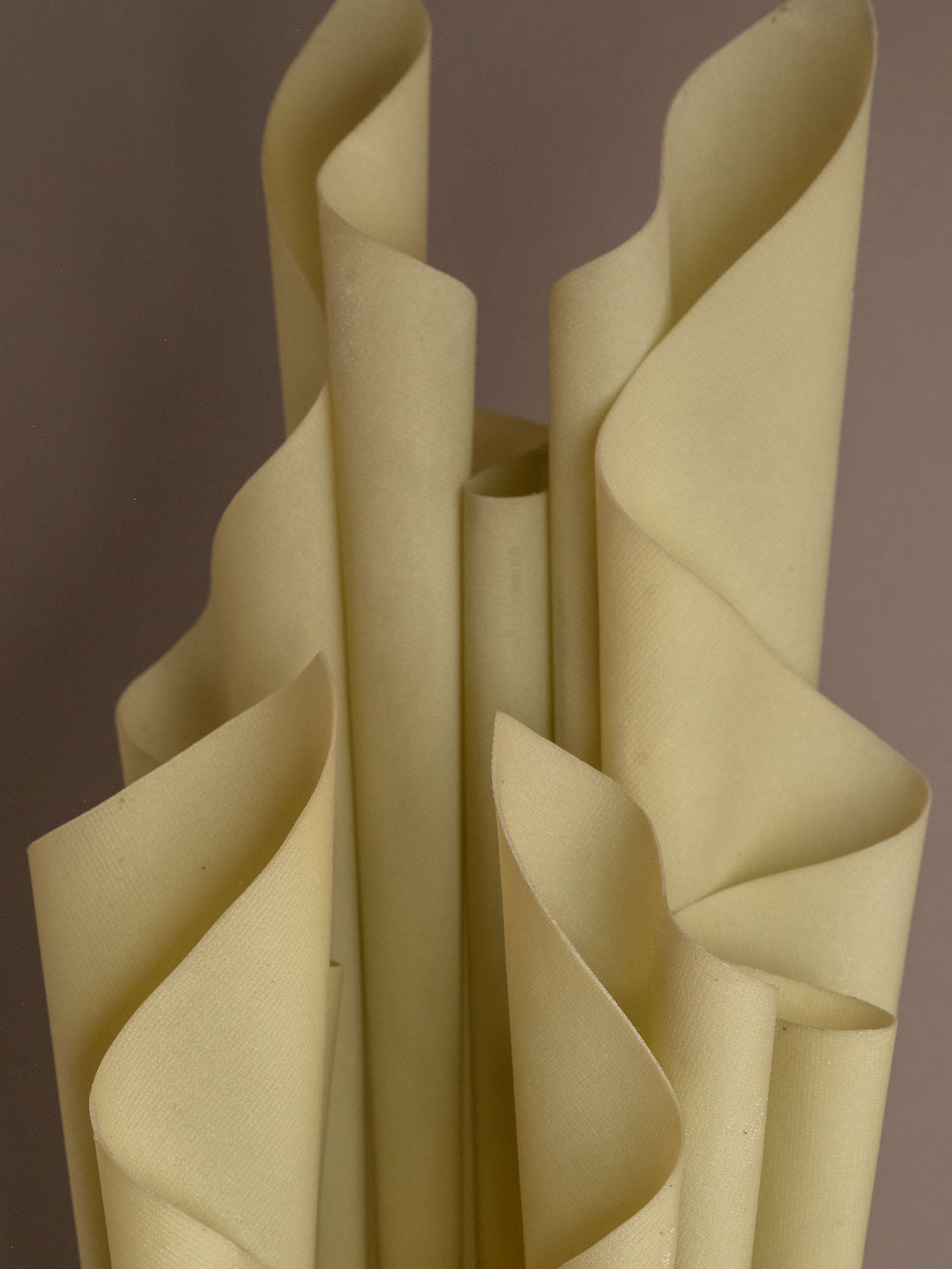 Close-up of sculptural folded resin panels on Georgia Jacob Athena table lamp