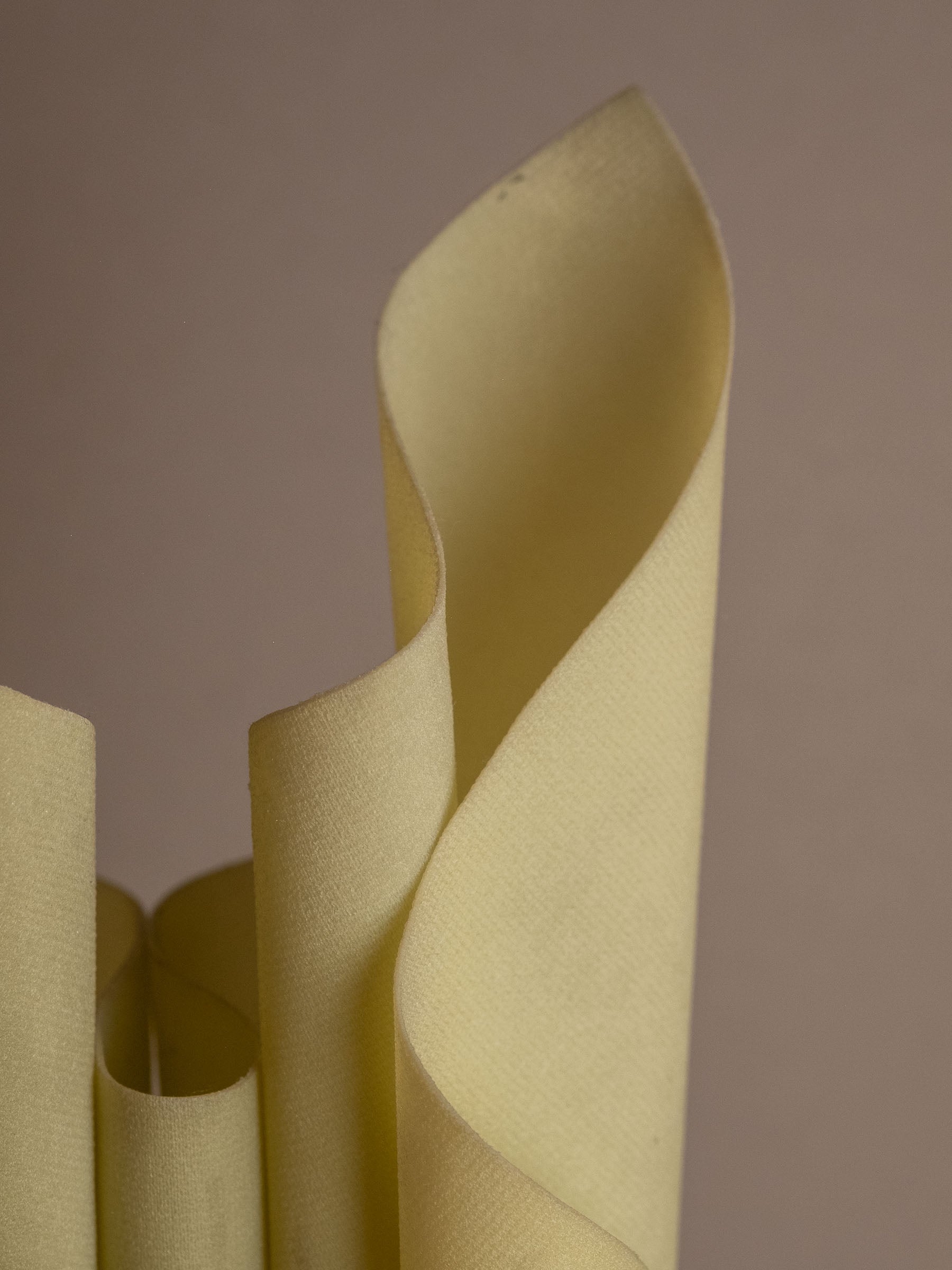 Detail of sculptural folded resin panels on Georgia Jacob Athena table lamp