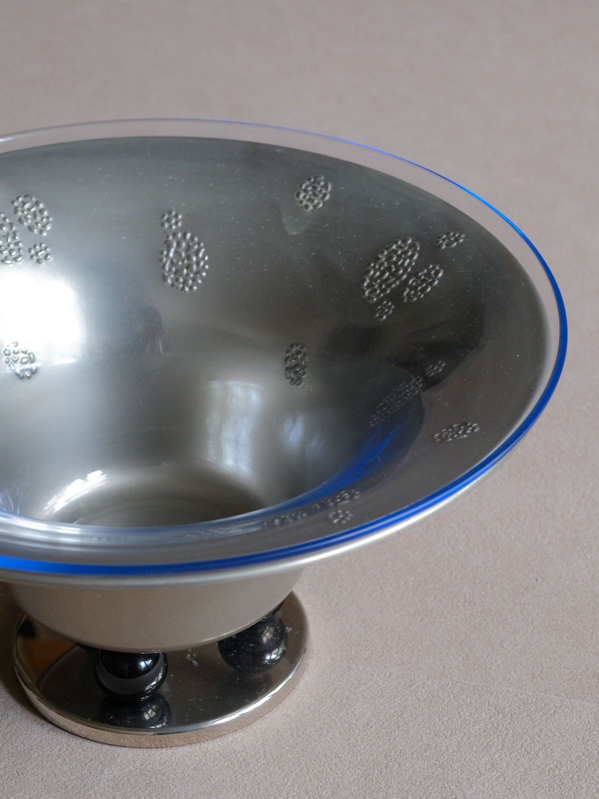 WMF Metal Pedestal Tazza Bowl with Glass Insert, c.1909–1914, Germany