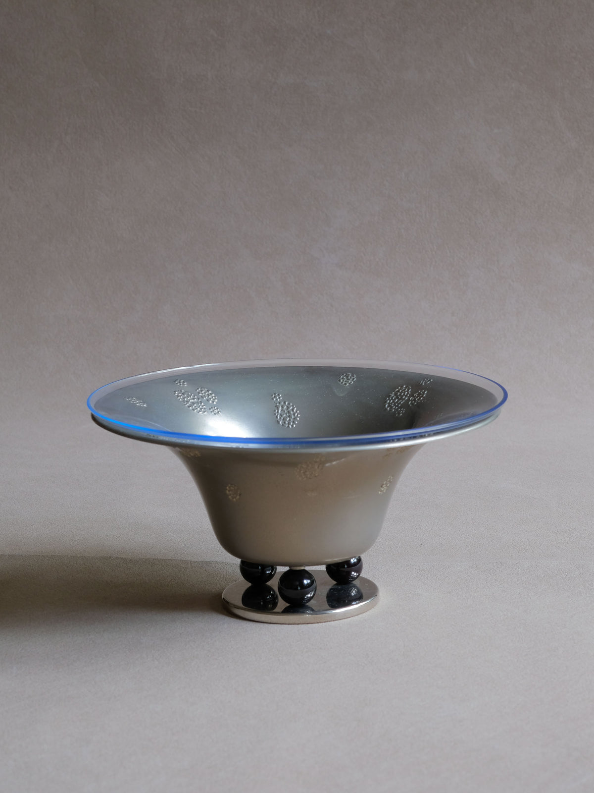 WMF Metal Pedestal Tazza Bowl with Glass Insert, c.1909–1914, Germany