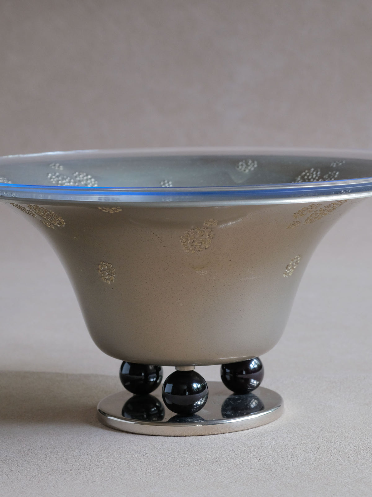 WMF Metal Pedestal Tazza Bowl with Glass Insert, c.1909–1914, Germany