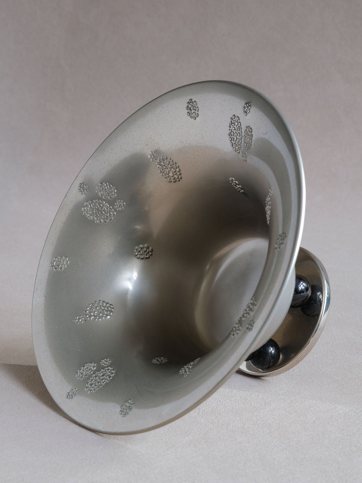 WMF Metal Pedestal Tazza Bowl with Glass Insert, c.1909–1914, Germany